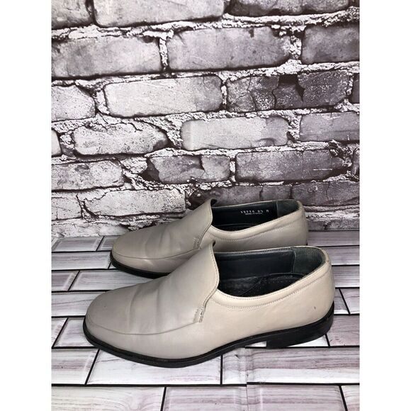 Sam Bork Shoes Grey Leather SlipOn Italy Loafers Dress Shoes Men Sz 8.5M US/42EU - Picture 12 of 16